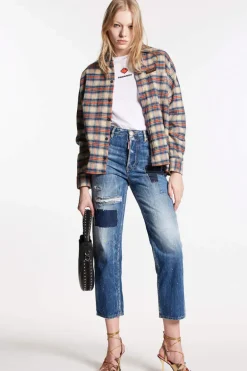 Multicolor Waved Stripes Boston Jeans