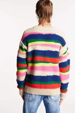 Multicolor Waved Stripes Knit