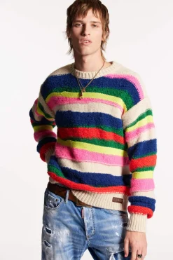 Multicolor Waved Stripes Knit