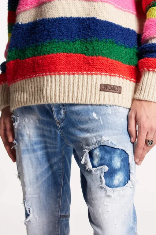 Multicolor Waved Stripes Knit