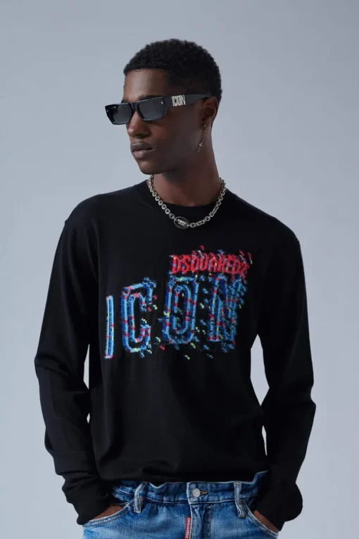 Pixeled Icon Crewneck Knit