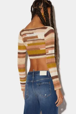 Rainbow Crochet Crop Knit