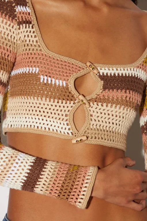 Rainbow Crochet Crop Knit
