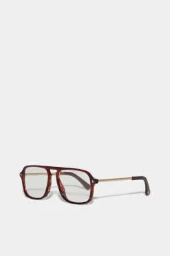 Refined Brown Horn Optical Glasses