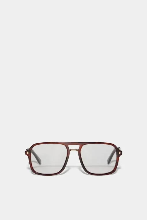Refined Brown Horn Optical Glasses