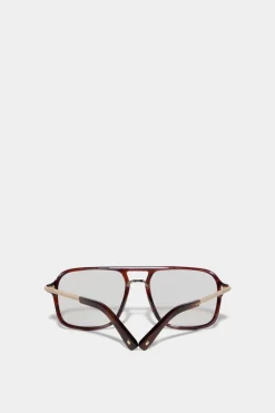 Refined Brown Horn Optical Glasses