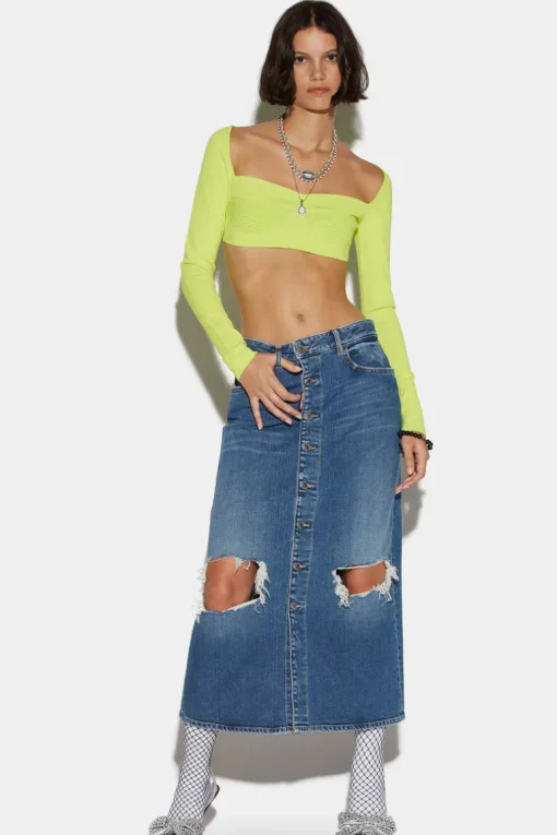 Ripped-Knee Skirt