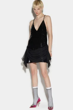 Sequined Drapy Dress