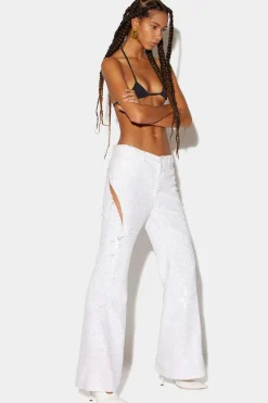 Sequinned Super Flare Pants
