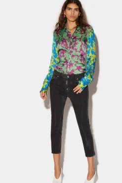 Smoke Black Bull Wash Cool Girl Cropped Jeans