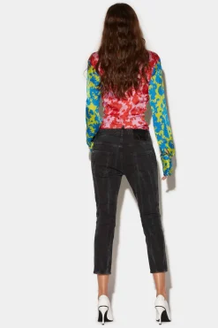 Smoke Black Bull Wash Cool Girl Cropped Jeans