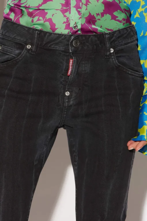 Smoke Black Bull Wash Cool Girl Cropped Jeans