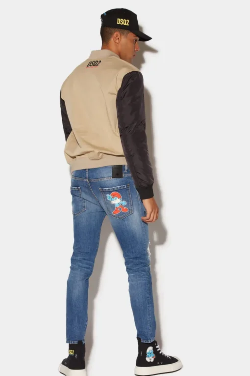 Smurfs Medium Ripped Wash Skater Jeans