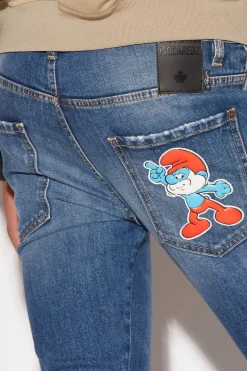 Smurfs Medium Ripped Wash Skater Jeans