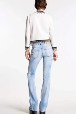 Super Fade Light Wash Medium Waist Flare Jeans