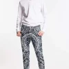 Thai Print Wash Skater Jeans