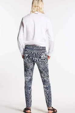 Thai Print Wash Skater Jeans