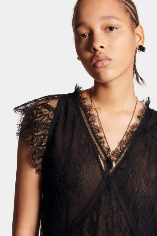 V Neck Lace Top