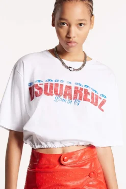 White Fade Dyed Gathered Relaxed T-Shirt