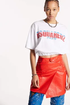 White Fade Dyed Gathered Relaxed T-Shirt