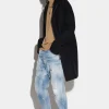 Zipped Banker Soft Shoulder Straight Coat